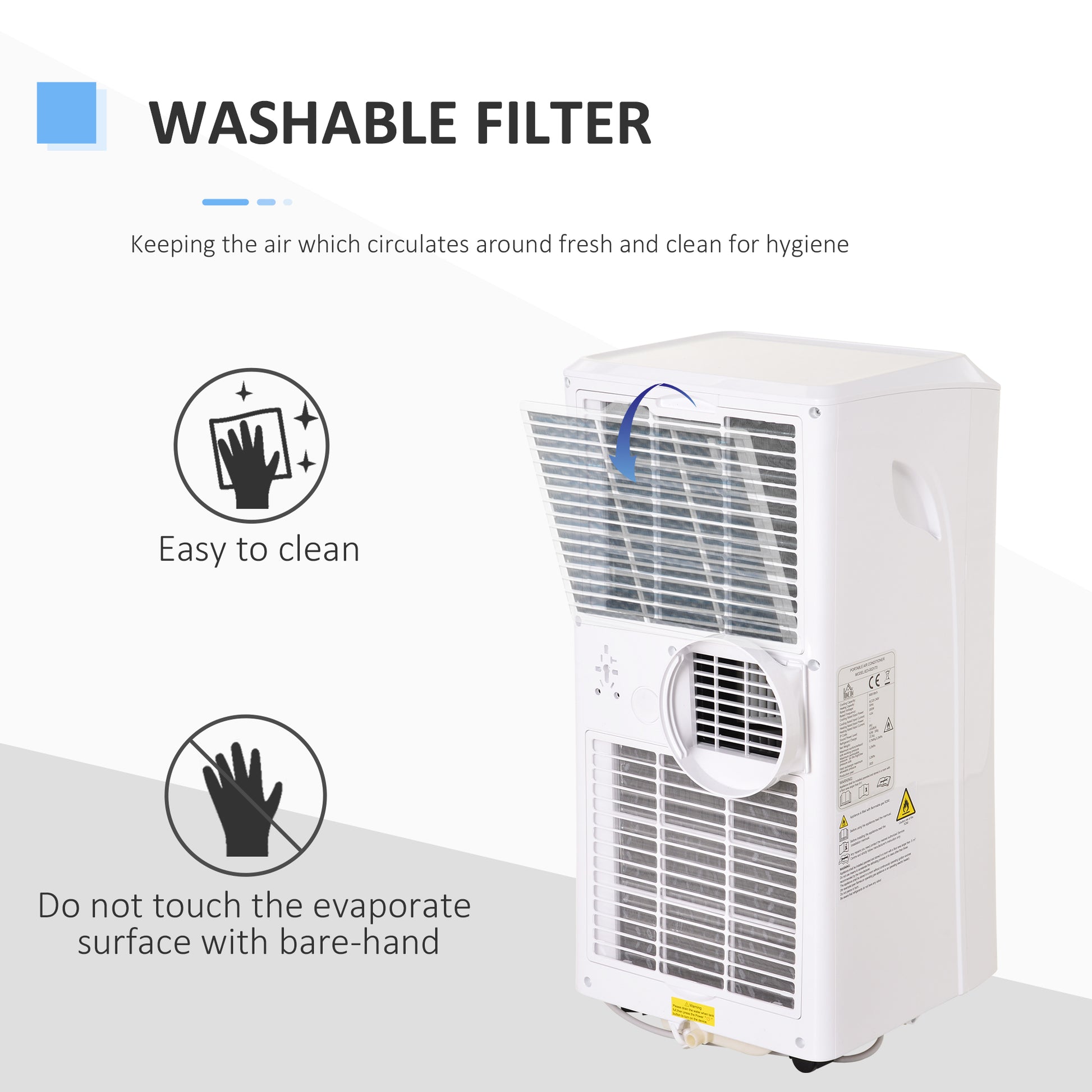 A Rated 9,000 BTU Portable Air Conditioner With 24 Hour Timer by Homcom