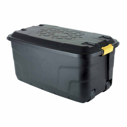 Plastic Storage Box 145 Litres Extra Large - Black Heavy Duty by Strata