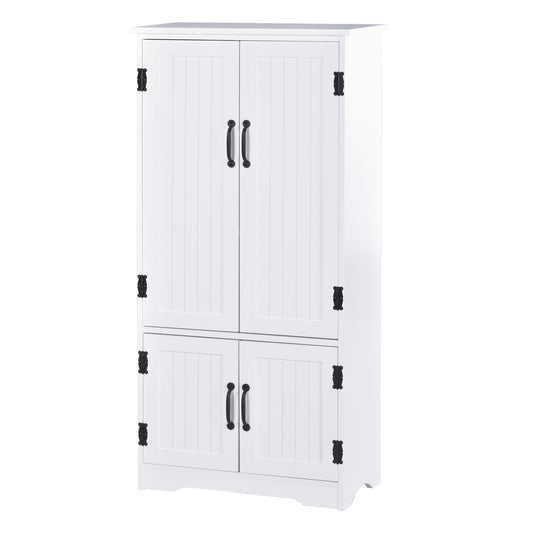 Homcom Accent Floor Storage Cabinet Kitchen Cupboard with Adjustable Shelves and 2 Lower Doors