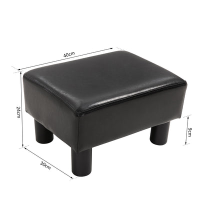 Homcom PU Leather Footstool Foot Rest Small Seat Foot Rest Chair Dark Brown Home Office with Legs 40 x 30 x 24cm