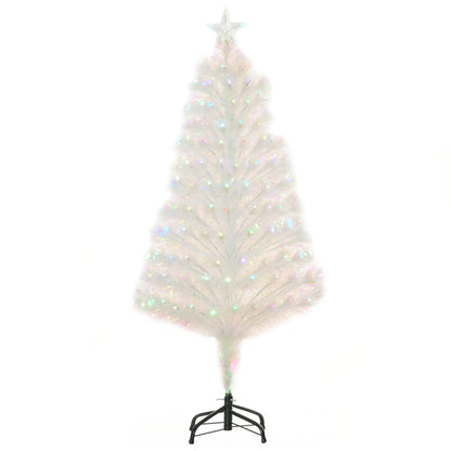 Homcom 4FT Prelit Artificial Christmas Tree with Fiber Optic LED Light