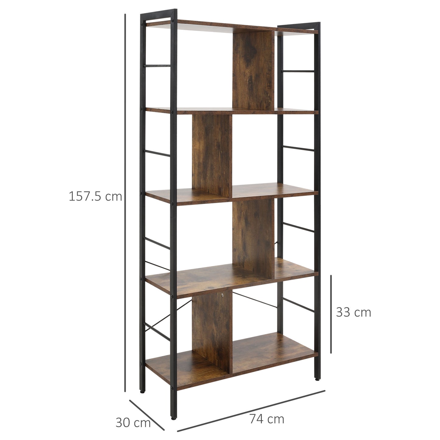 Homcom Industrial-Style Four-Tier Shelving Unit