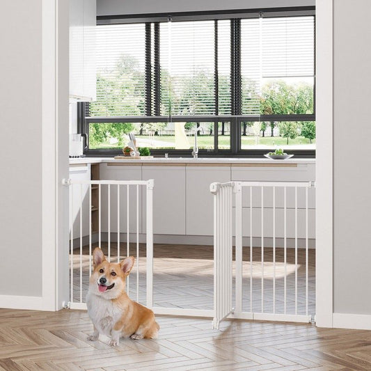 Pawhut Adjustable Safety Gate Dog Barrier For Doorways