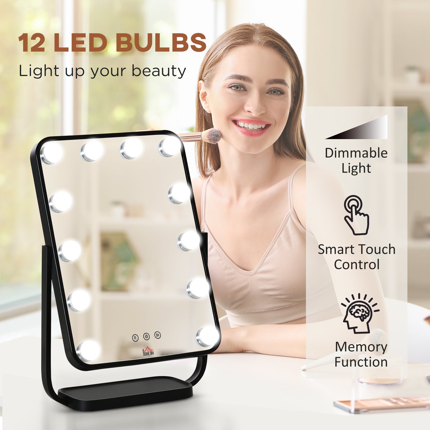 Homcom Hollywood Makeup Mirror with LED Lights