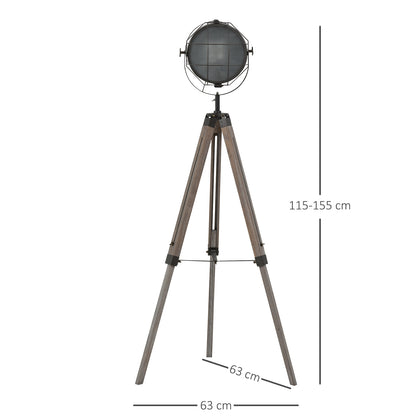 Homcom Industrial Style Adjustable Tripod Floor Lamp for Living Room Bedroom