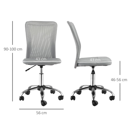 Vinsetto Home Office Mesh Task Chair Ergonomic Armless Mid Back Height Adjustable with Swivel Wheels