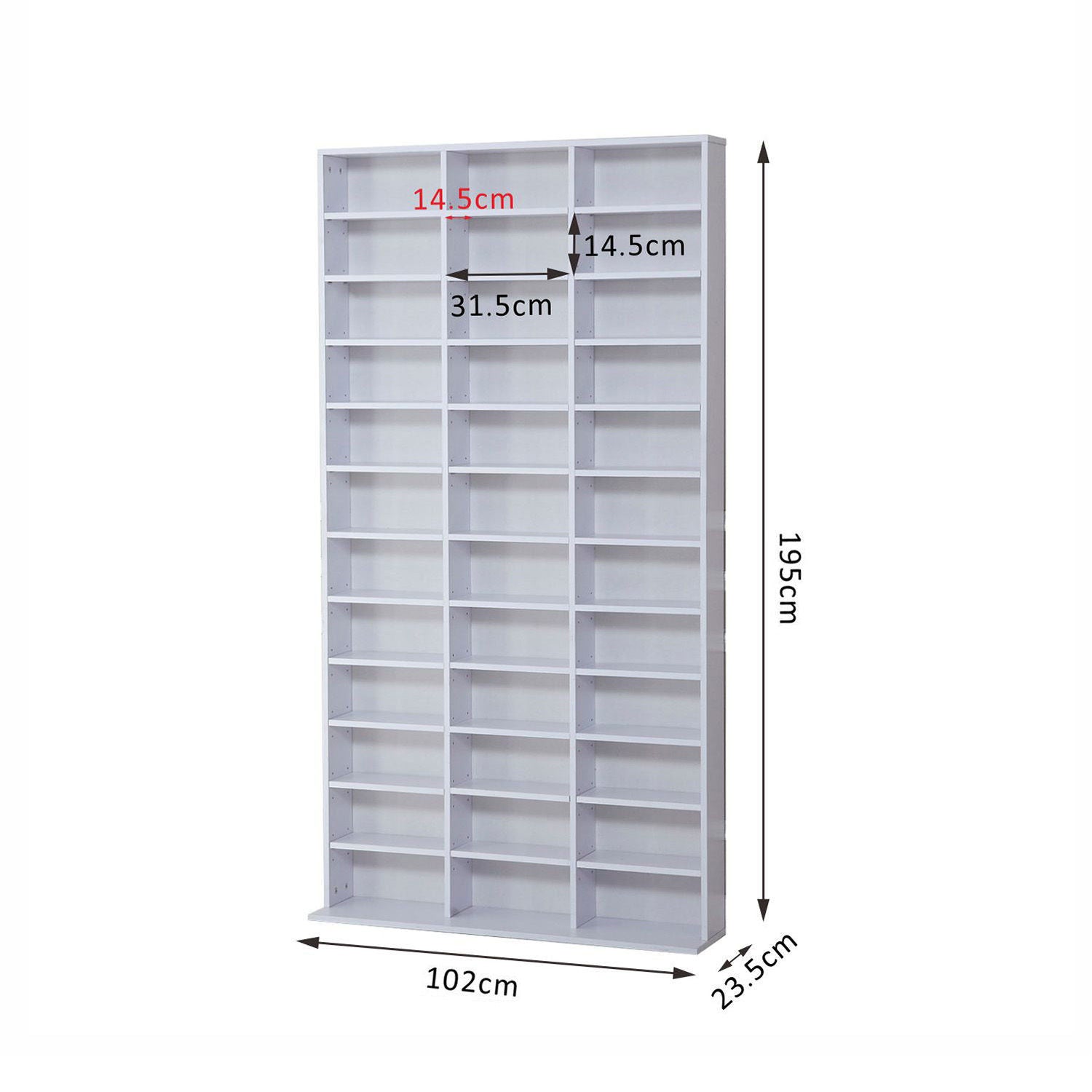 Homcom 33 Adjustable Compartment Storage Unit - White