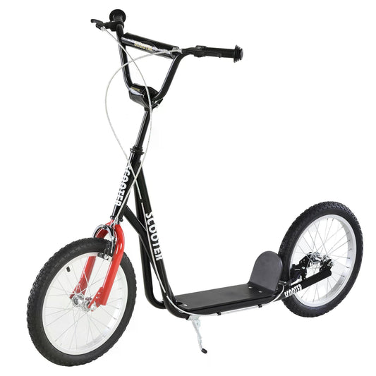 Scooter for Kids with Adjustable Handlebar, Anti-Slip Deck, Dual Brakes, for Boys and Girls Aged 5+ Years Old, Black-0