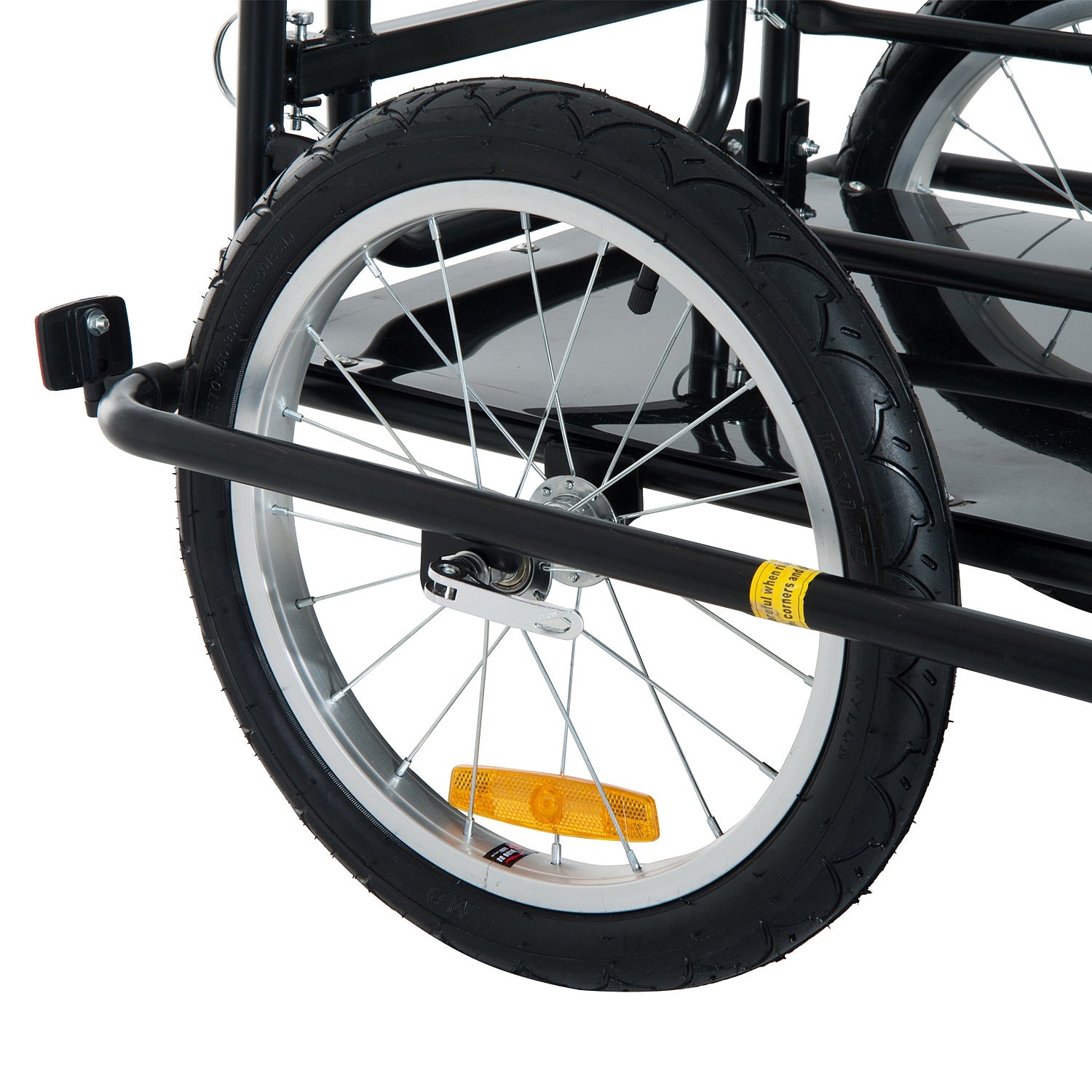 Homcom Bike Cargo Trailer in Steel Frame Extra Bicycle Storage Carrier with Hitch-Black