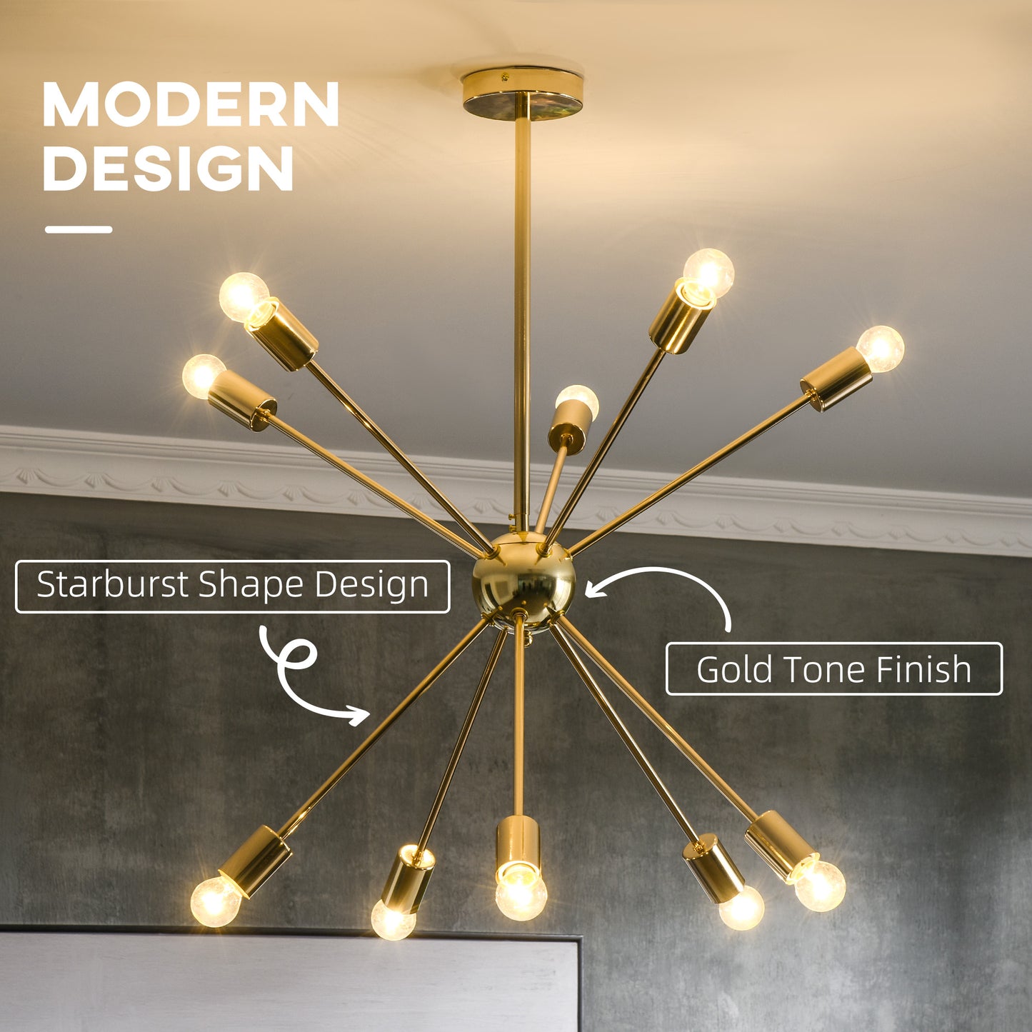 Homcom Modern Sputnik Ceiling Lights