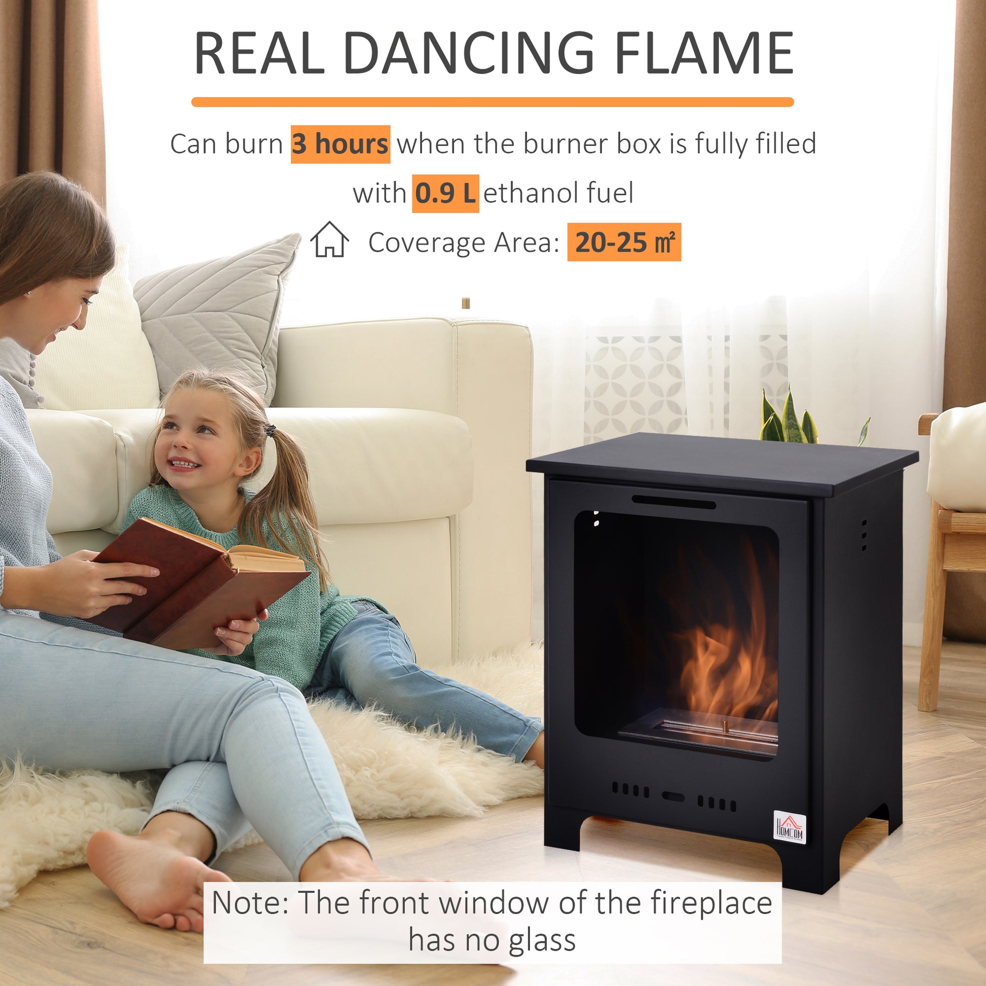 Homcom Freestanding Ethanol Fireplace