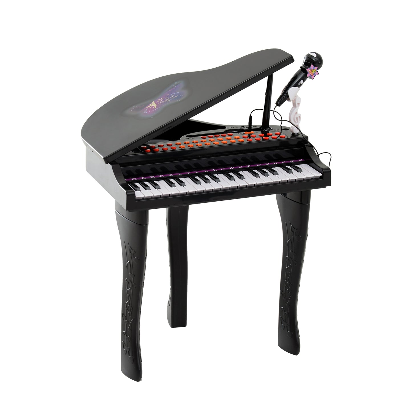 Homcom Mini Electronic Piano Withstool-Black