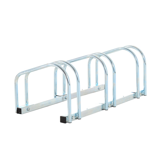 Homcom Bike Stand Parking Rack Floor or Wall Mount Bicycle Cycle Storage Locking Stand 76L x 33W x 27H (3 Racks