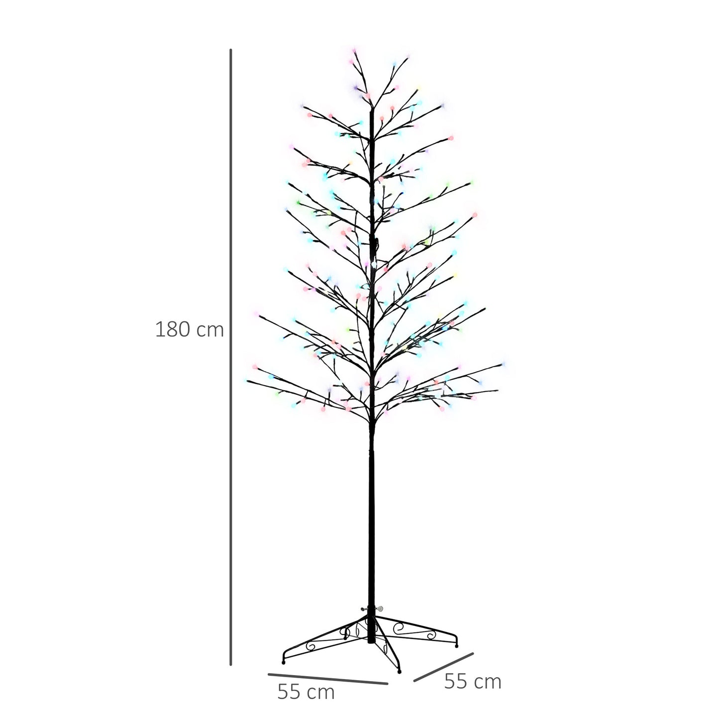 Homcom 6ft Artificial Tree Light with 180 Colour LED Light for Home Party