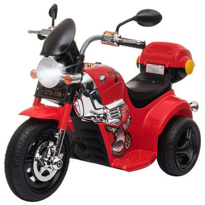 Homcom 6V Battery PP Kids Motorcycle Ride On Trike w/ Lights Music Horn 18 - 36 Months Red