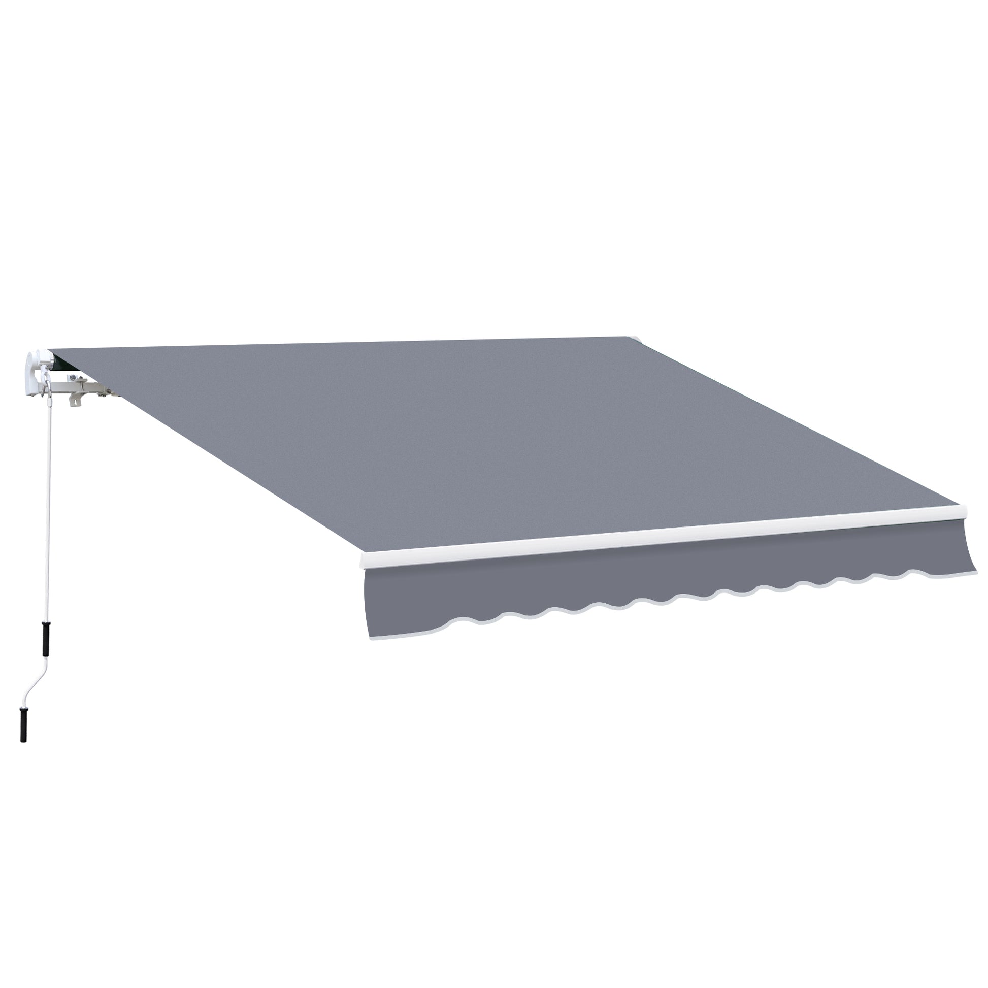 Outsunny Manual Retractable Awning Size (4M X3M)-Grey