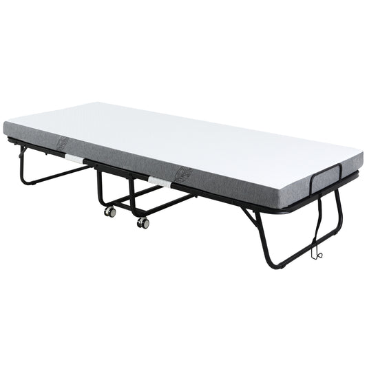 Homcom Folding Bed with 10cm Mattress