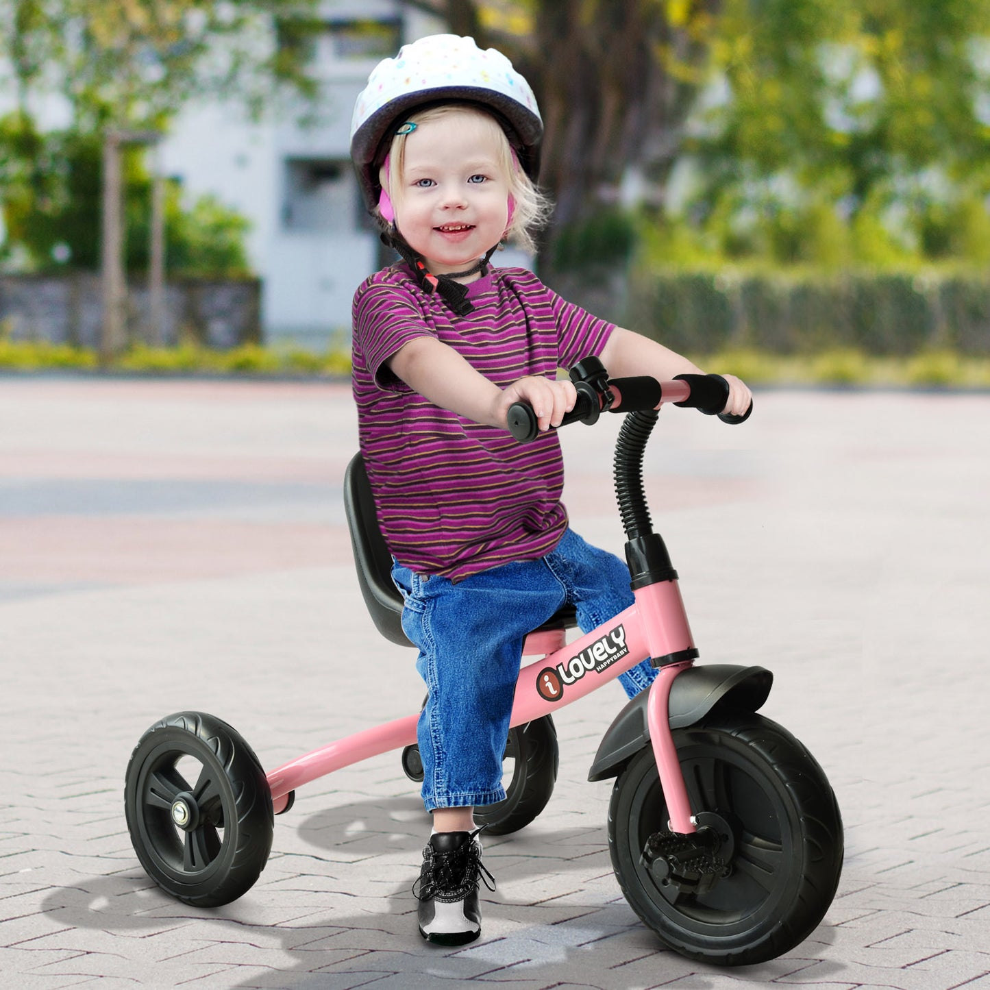 Homcom Toddler Three Wheel Plastic Tricycle Bike Pink