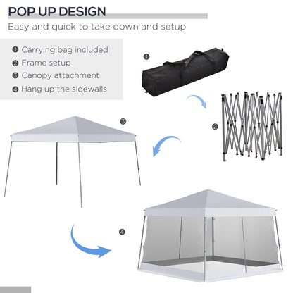 Outsunny Outdoor Garden Pop-up Gazebo Canopy Tent Sun Shade Event Shelter Folding with Adjustable Height