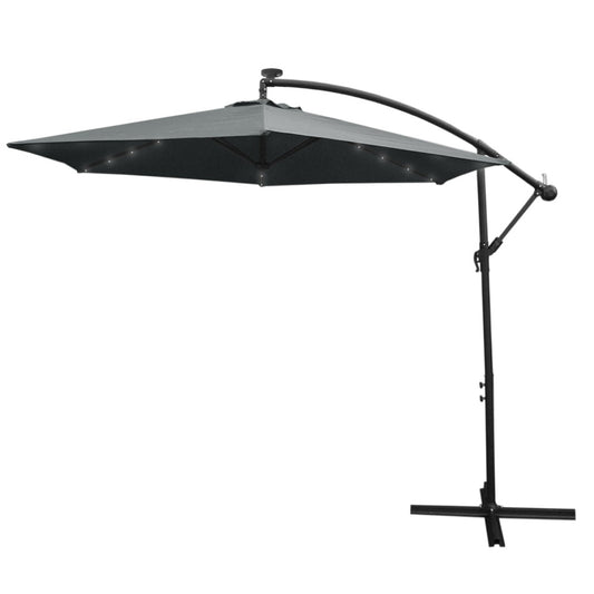 Grey 3m LED Cantilever Parasol