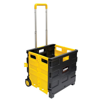 Plastic Trolley 2 Wheels 45 Litres - Black & Yellow Rol-Xtra by Rolson