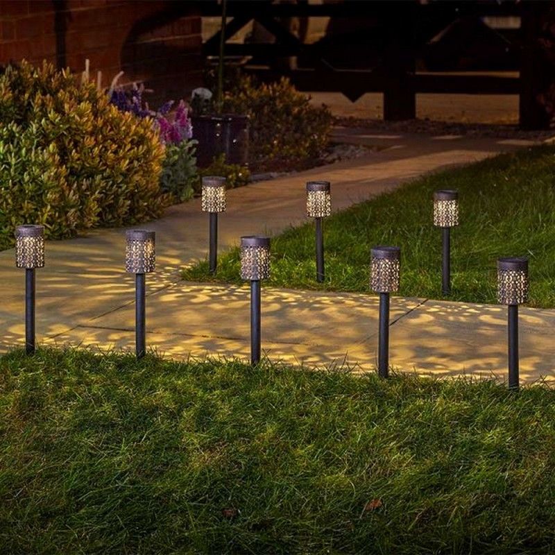 8 Pack Solar Garden Stake Light Warm White LED - 36cm by Smart Solar