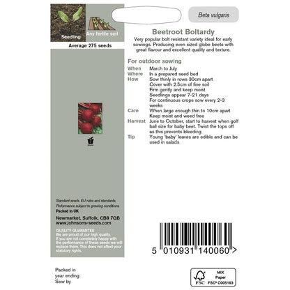 Johnsons Beetroot Boltardy Seeds