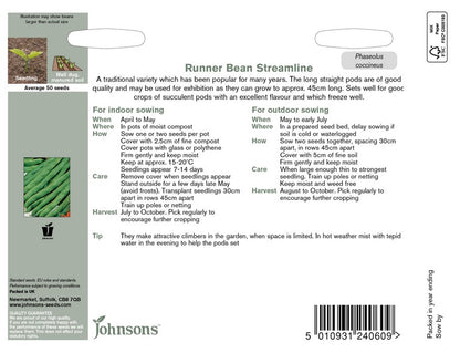 Johnsons Runner Bean Streamline Seeds