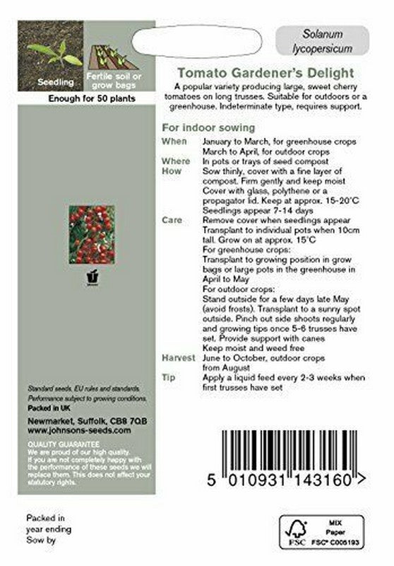 Johnsons Tomato Gardener's Delight Seeds