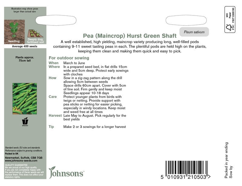 Johnsons Pea Hurst Green Shaft Seeds