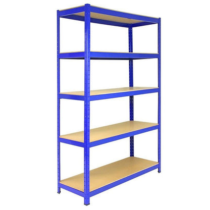 Steel Shelving Units 180cm - Blue Heavy Duty Set of Five T-Rax 120cm by Raven