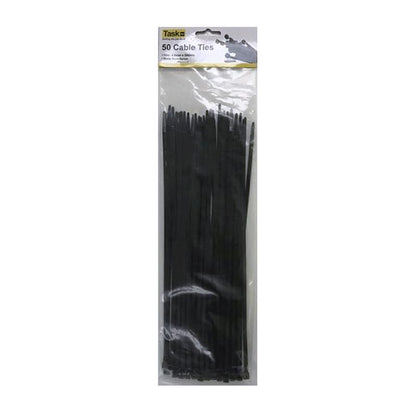 50 Pack 12 Inch Black Cable Ties 4.8mm