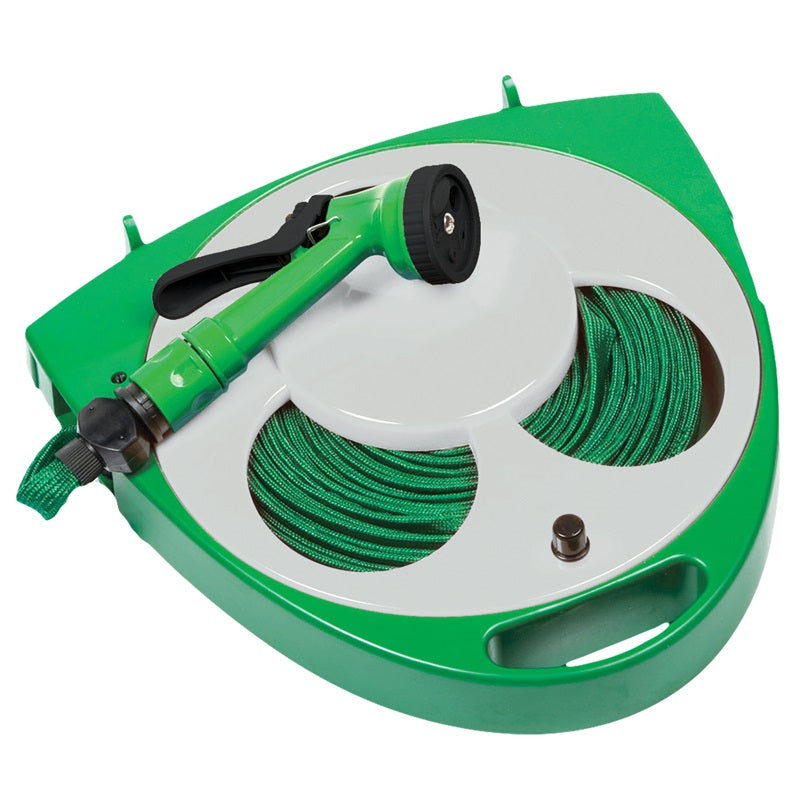 Roll Flat Hose On Reel With Spray Gun 50 Foot (15m)