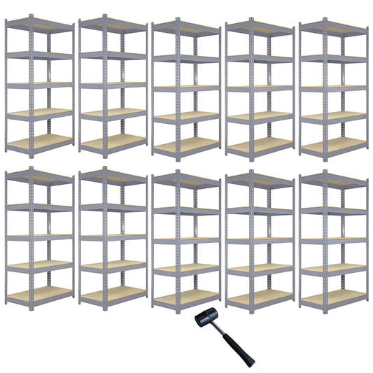 10 x Q-Rax Grey Metal Racking Units 90 x 50 x 180cm