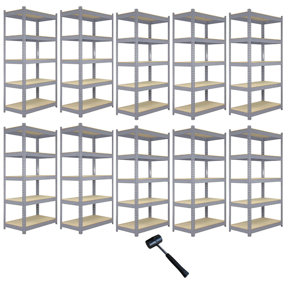 10 x Q-Rax Grey Metal Racking Units 120 x 50 x 180cm