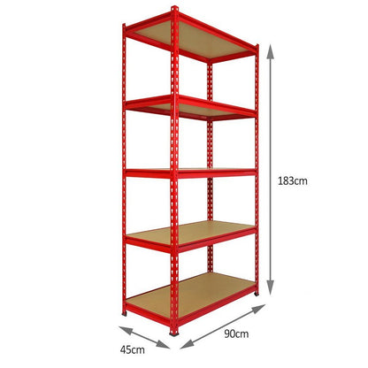 Steel & MDF Shelving Units 0cm - Red Set Of Three Extra Strong Z-Rax 90cm Corner by Raven