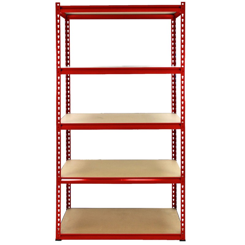 Steel & MDF Shelving Units 180cm - Red Set Of Five Extra Strong Z-Rax 90cm Corner by Raven