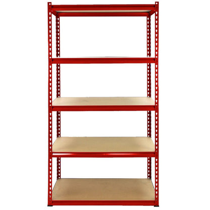 Steel & MDF Shelving Units 180cm - Red Set Of Five Extra Strong Z-Rax 90cm Corner by Raven