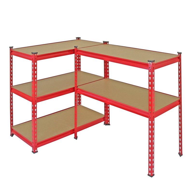 Steel Shelving & Free Mallets 183cm - Red Set Of Five Extra Strong Z-Rax 90cm by Raven