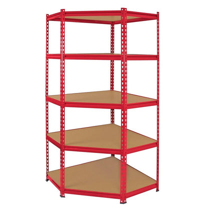 Steel & MDF Shelving Units 0cm - Red Set Of Three Extra Strong Z-Rax 90cm Corner by Raven