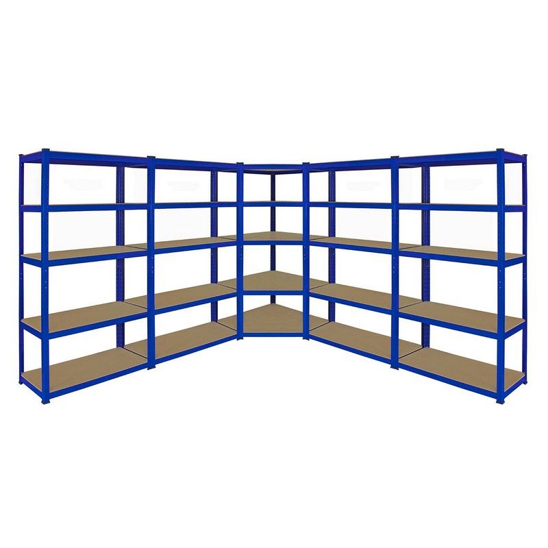 Steel Shelving Units 180cm - Blue Set Of Five T-Rax 90cm Corner by Raven