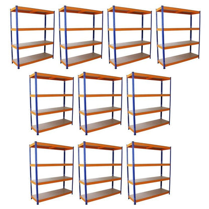 Steel Shelving Units 180cm - Blue & Orange Set Of Ten S-Rax 150cm by Raven