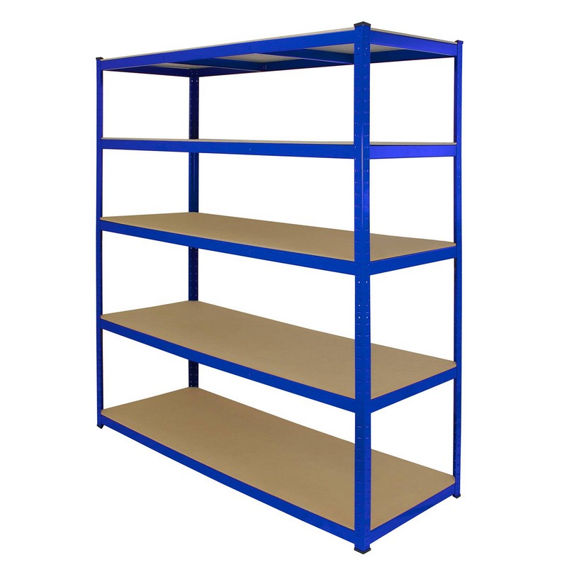 Steel Shelving Units 180cm - Blue Heavy Duty Set Of Three Extra Wide T-Rax 160cm by Raven