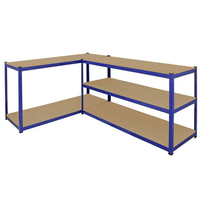 Steel Shelving Units 180cm - Blue Heavy Duty Set Of Three Extra Wide T-Rax 160cm by Raven