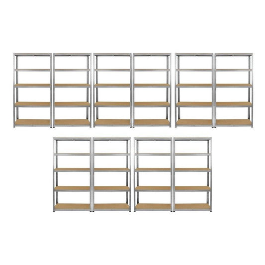 Steel & MDF Shelving Units 180cm - Silver Set Of Ten Galwix 90cm by Raven