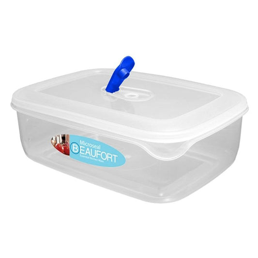 Plastic Food Container Rectangle 1.3 Litres - Clear by Beaufort