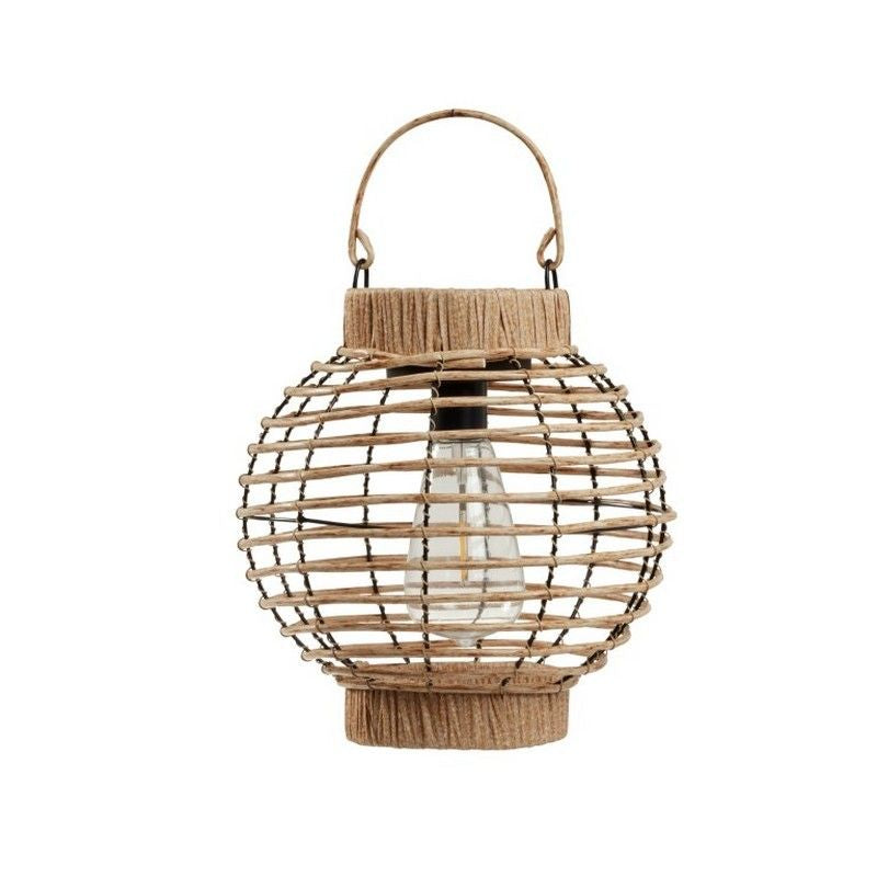 Rattan Solar Garden Lantern 3 Warm White LED - 23.5cm by Smart Solar