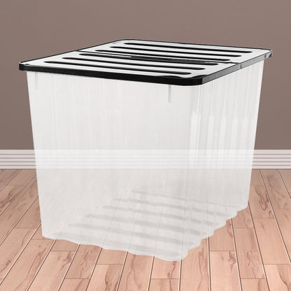 Plastic Storage Box 110 Litres Extra Large - Clear & Black Supa Nova by Strata