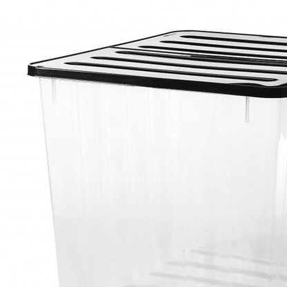 Plastic Storage Box 110 Litres Extra Large - Clear & Black Supa Nova by Strata