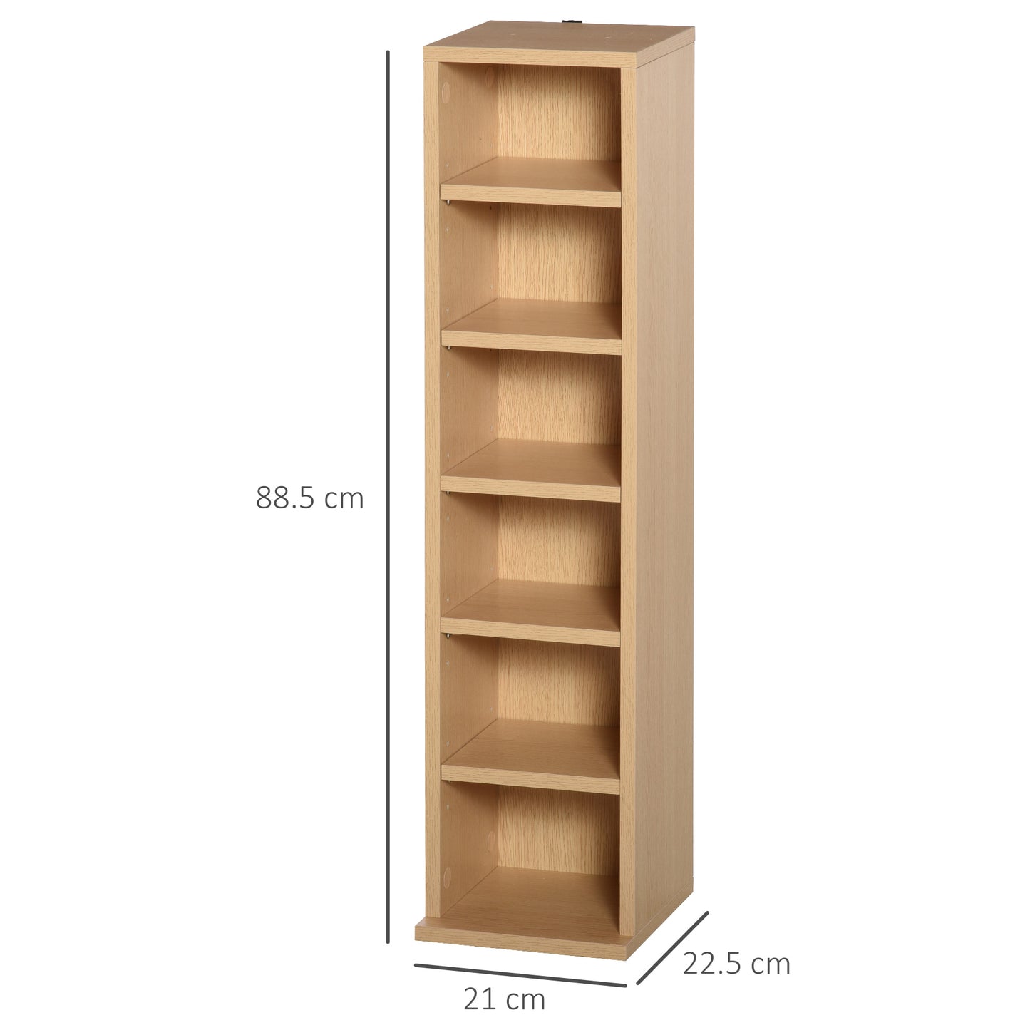 Homcom 12-Shelf Tall Media Storage Unit - Wood-Effect